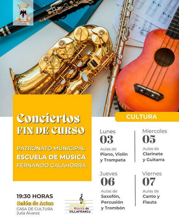 Conciertos fin de curso en Villafranca del Patronato Musical Escuela de Música Fernando Calahorra