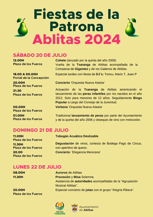 Programa de las Fiestas de la Patrona 2024 en Ablitas