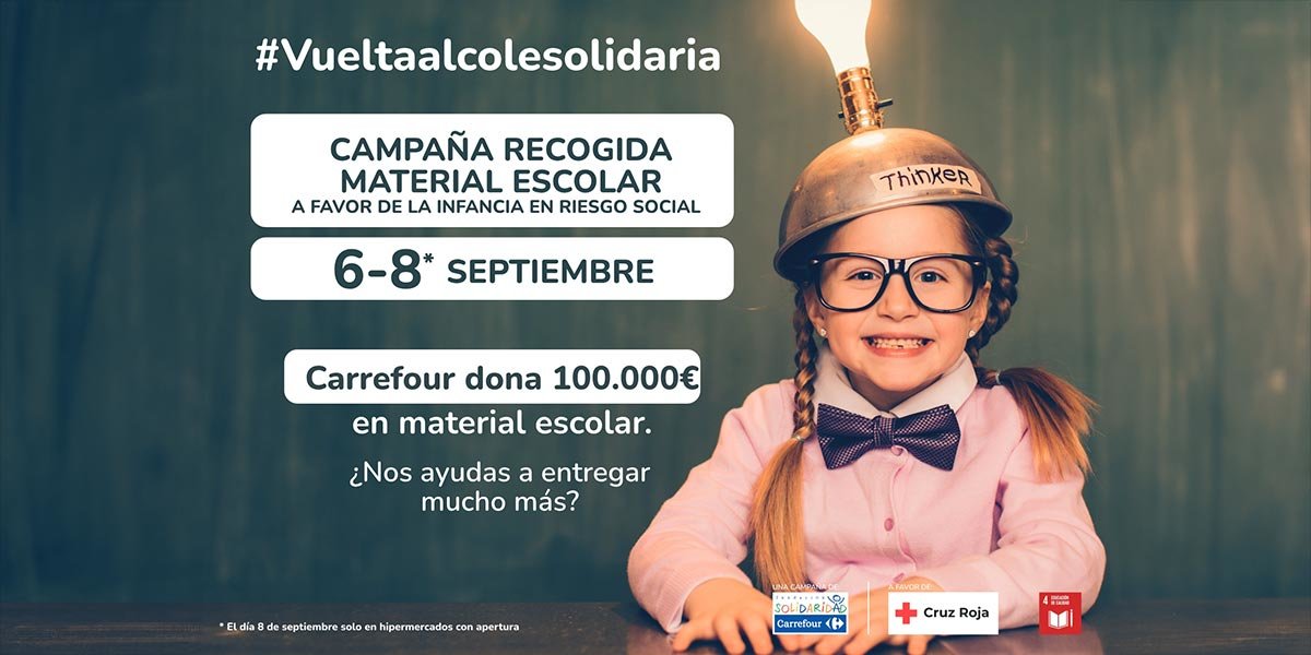 Una campaña de recogida de material escolar que arranca con la donación directa por parte de Carrefour de 100.000 euros en material escolar