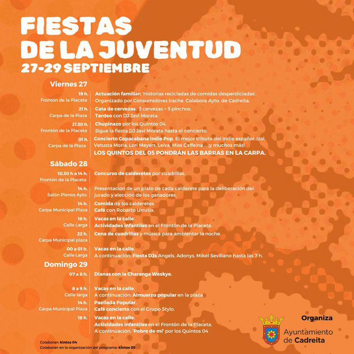 Programa de las Fiestas de la Juventud 2024 en Cadreita